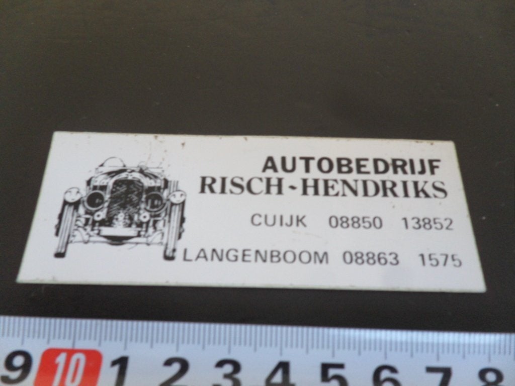 sticker Cuijk Langenboom Autobedrijf RISCH - HENDRIKS, Ophalen of Verzenden, Zo goed als nieuw