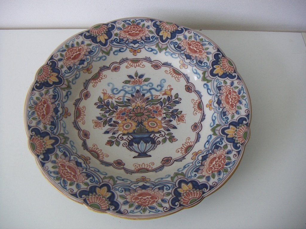 Makkum Tichelaar keramiek schaal jr.1940-1960. Bloemenmand., Ophalen of Verzenden