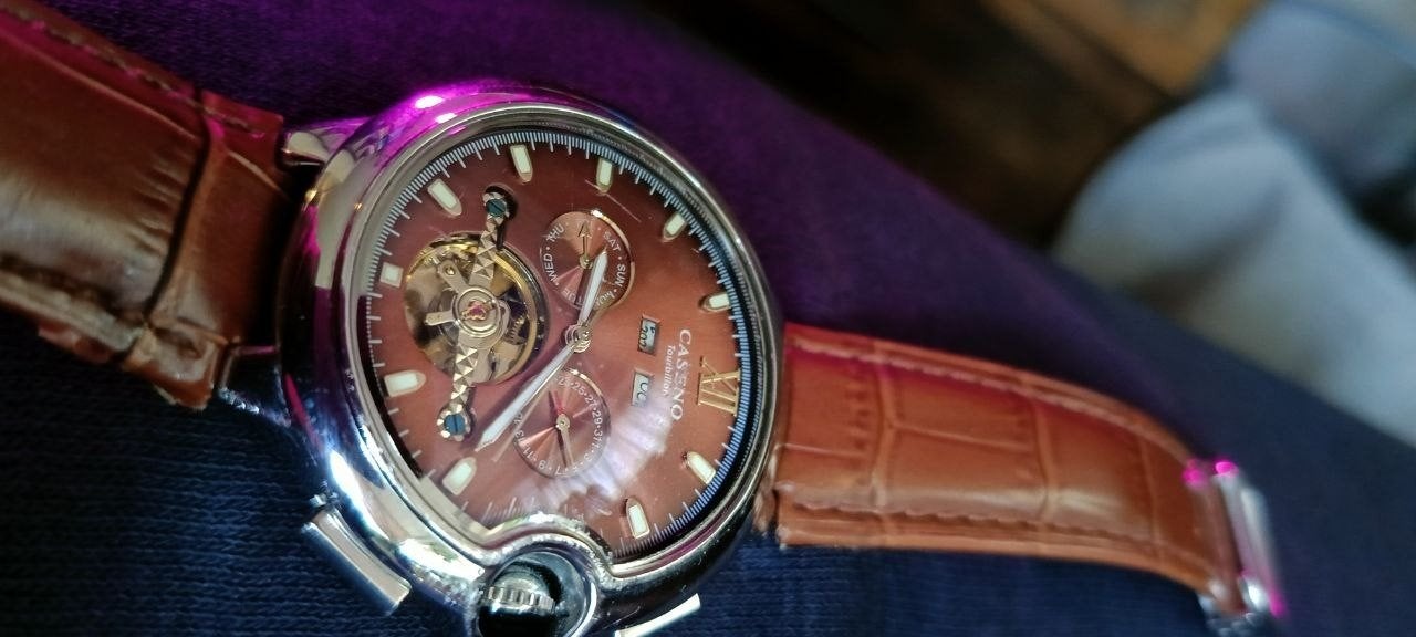 Caseno CN-831 Luxe Mechanische Heren Horloge - Leer, Overige merken, Leer, Staal, Polshorloge