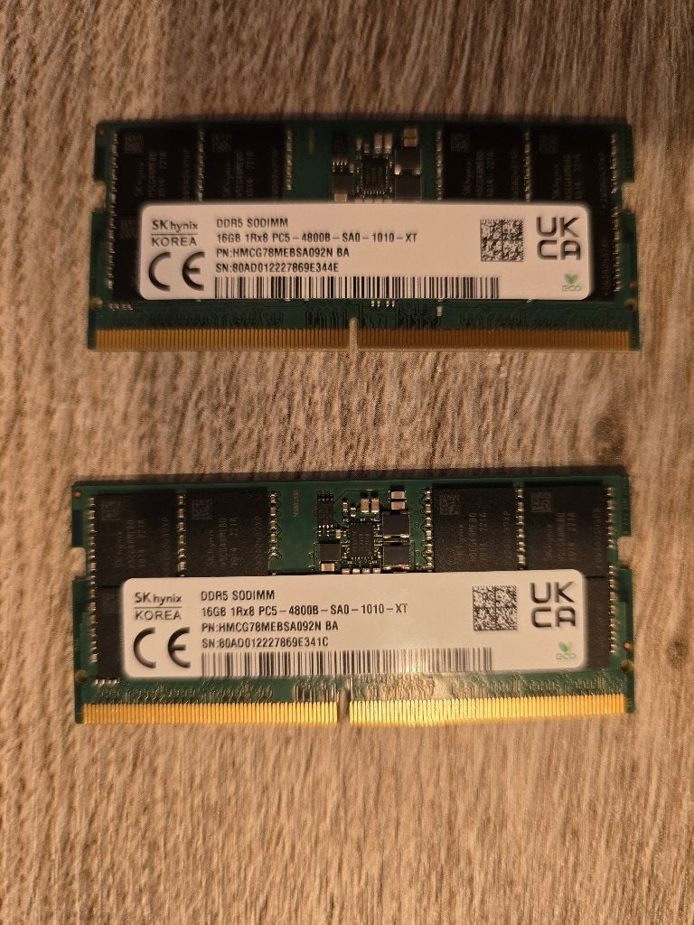 SK hynix 32GB DDR5 4800MHz SODIMM Laptop Geheugen, 32 GB, Ophalen of Verzenden, Zo goed als nieuw, DDR5