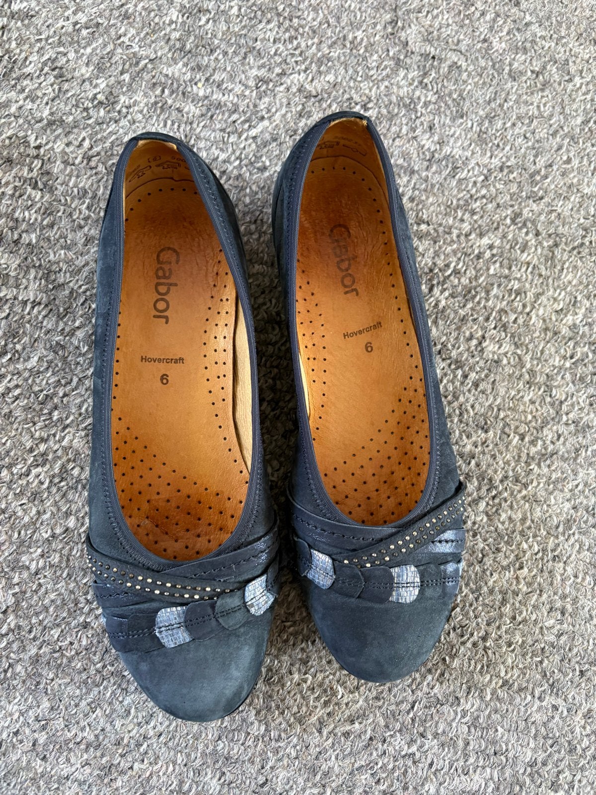 Gabor Hovercraft Ballerina's - Maat 39 (UK 6), Blauw, Gedragen, Ballerina's, Ophalen of Verzenden