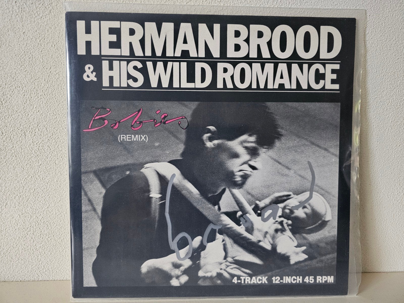 herman brood 12" gesigneerd, Gesigneerd, Verzenden