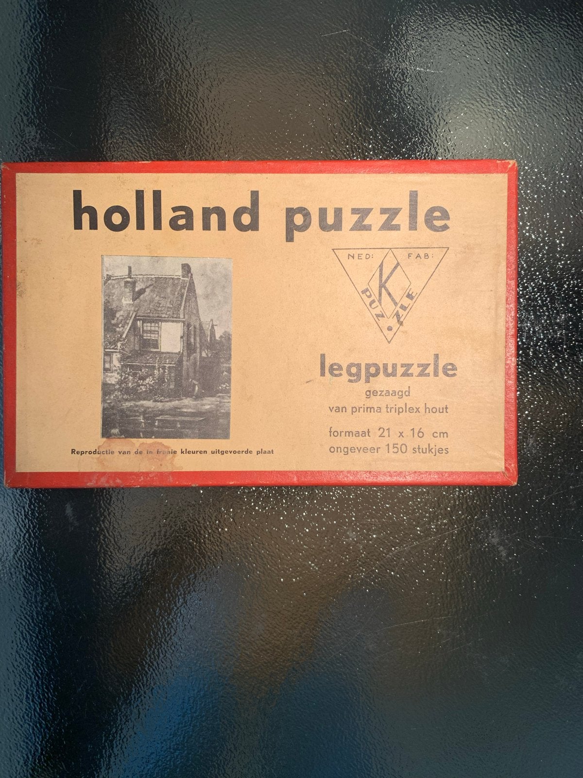Vintage K legpuzzel, Nederlands, triplex hout, compleet, Ophalen of Verzenden, Minder dan 500 stukjes, Gebruikt, Legpuzzel