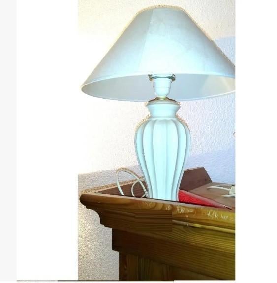 Vintage Tafellamp 44 cm lamp met porselein pot Retro, Antiek en Kunst, Ophalen of Verzenden