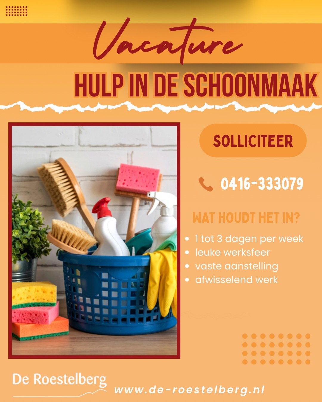 Hulp in de wchoonmaak, Vacatures, Overige niveaus, Overige vormen