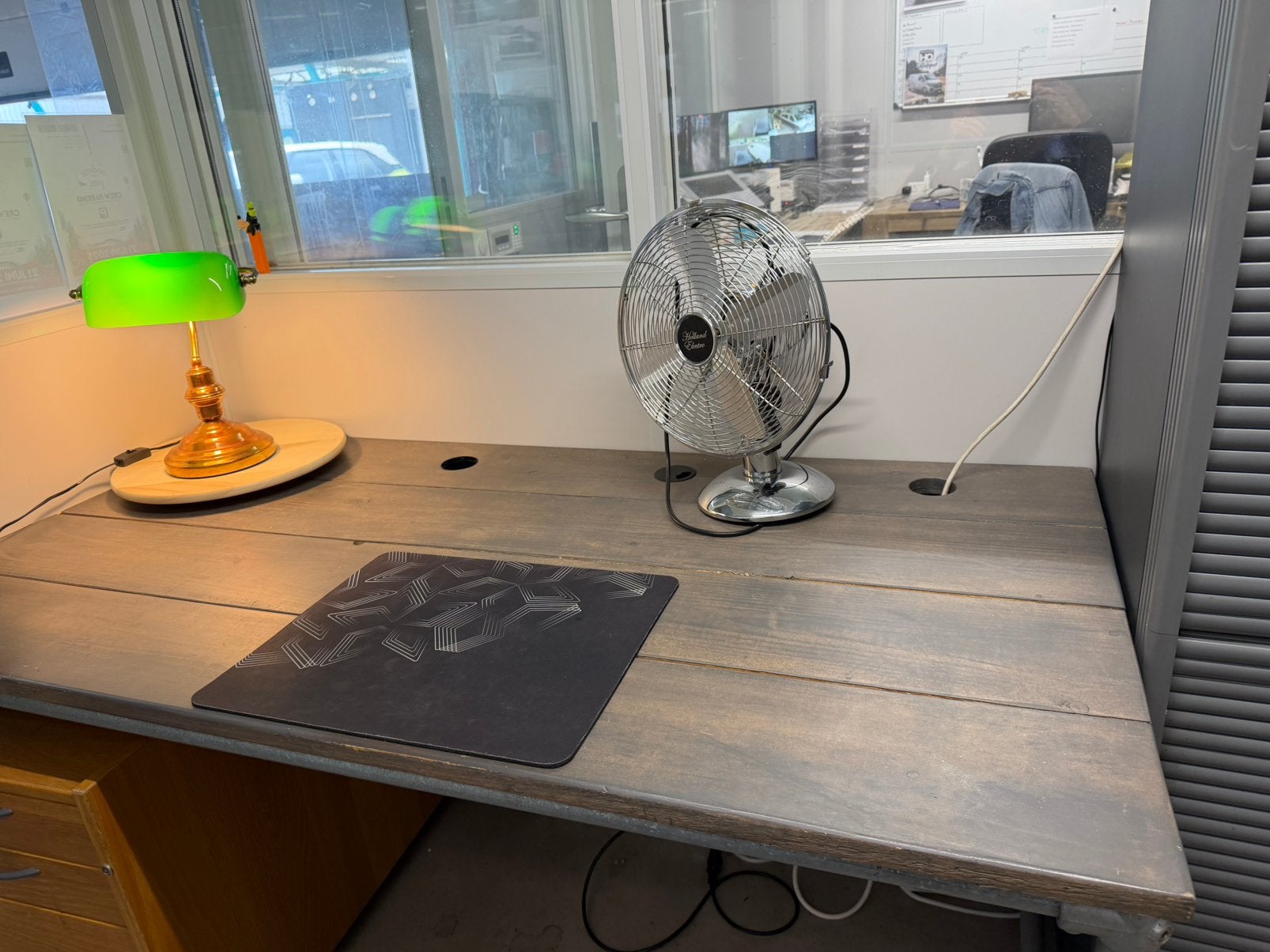 Zeer apart buro gemaakt van steigerhout met steigerbuizen, Huis en Inrichting, Overige typen, Gebruikt, Metaal, Ophalen of Verzenden