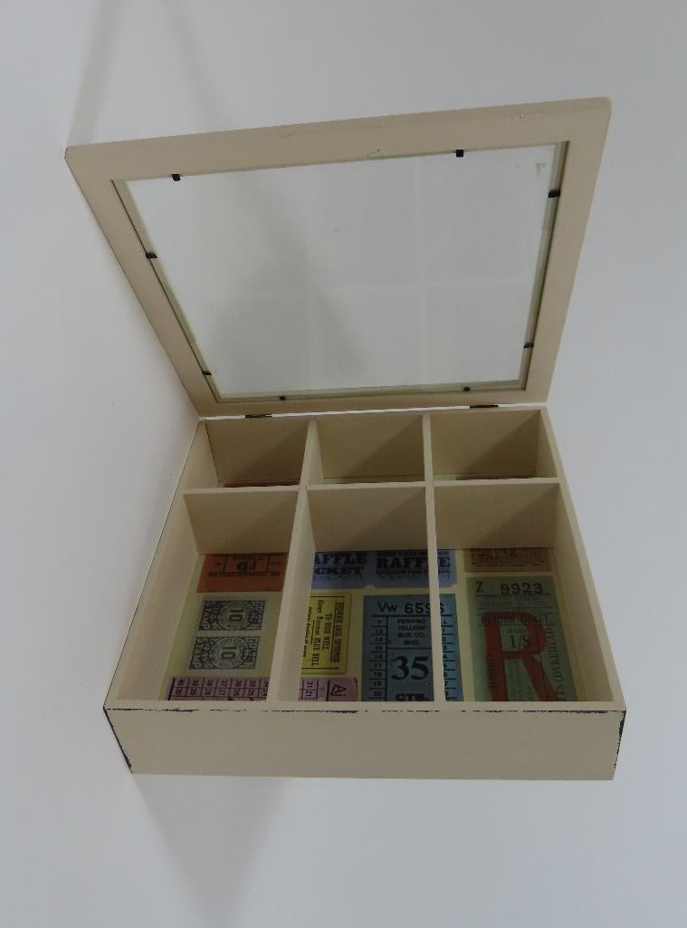 Thee doos / kist / hout / glas, Theedoos, Ophalen of Verzenden, Zo goed als nieuw, Hout