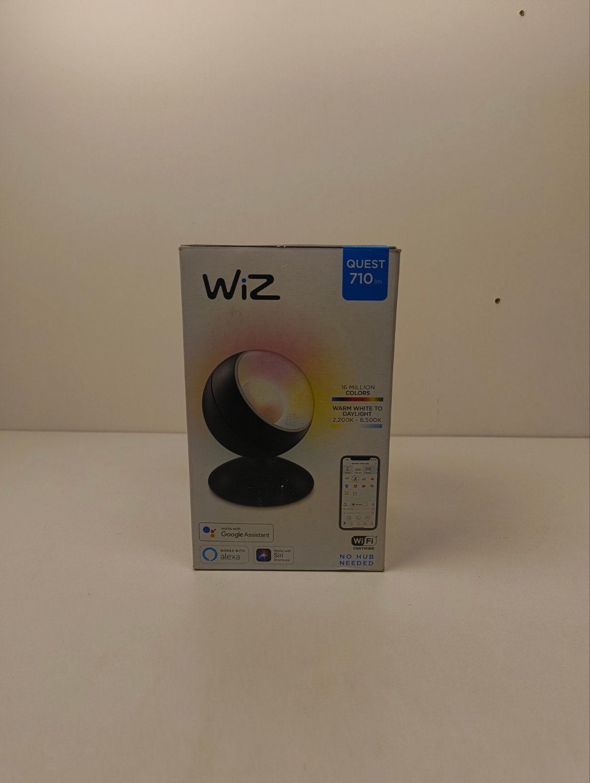 Wiz Wi-Fi Portable Quest LED Lamp Zwart/Grijs, Huis en Inrichting, Led-lamp, Instelbaar wit, Bedienbaar via app, Overige merken