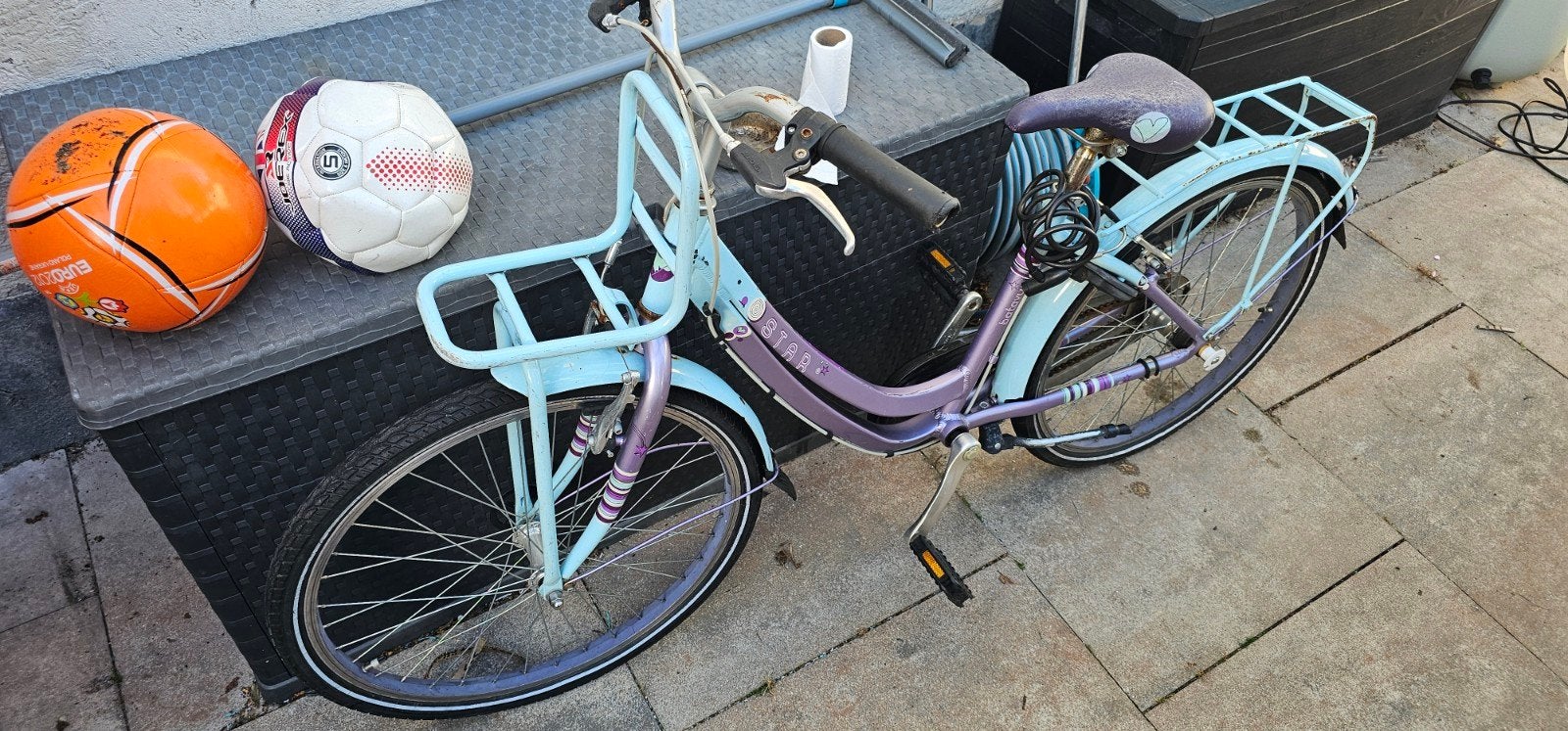 Batavus Star kinderfiets - 24 inch - Lichtblauw/Paars, Fietsen en Brommers, Ophalen, Velgrem, Batavus, Handrem