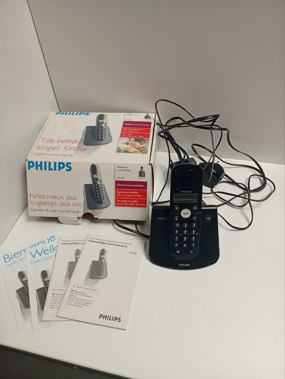 Philips CD140 draadloze huistelefoon, Ophalen of Verzenden, Gebruikt, 1 handset