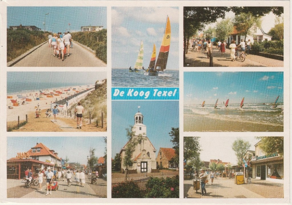 DE KOOG Badweg Strand Centrum Kerk Surfers, Verzenden, 1980 tot heden, Gelopen, Waddeneilanden