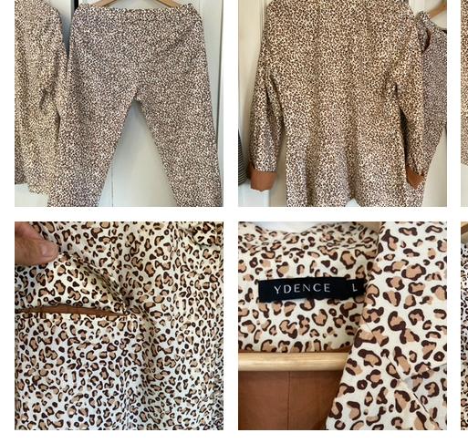 YDENCE Leopard Print Blazer en Broek Set - Maat L, Ophalen, Bruin, Maat 42/44 (L), Zo goed als nieuw