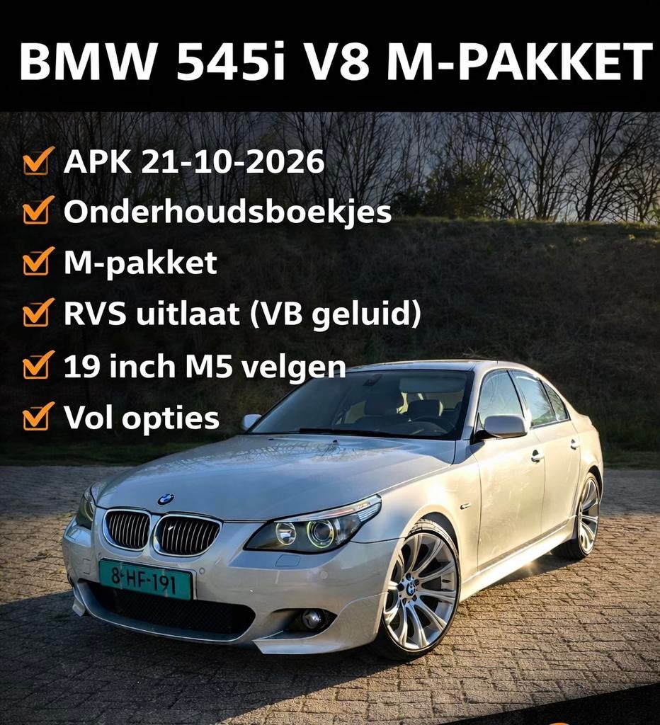 BMW 5-Serie E60 4.4 I 545 AUT APK|ACC|Hud|Dak|Boekjes, Automaat, Achterwielaandrijving, 1610 kg, 8 cilinders