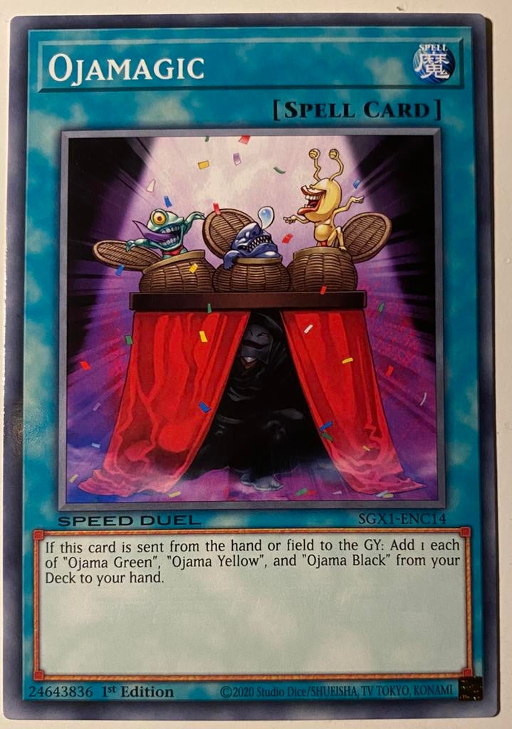 Yu-Gi-Oh! Ojamagic SGX1 1st Edition !, Ophalen of Verzenden, Zo goed als nieuw, Losse kaart