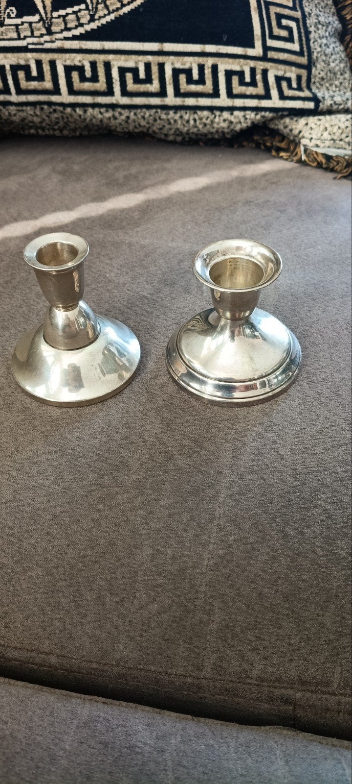 Set van 2 zilveren kandelaars, Ophalen of Verzenden