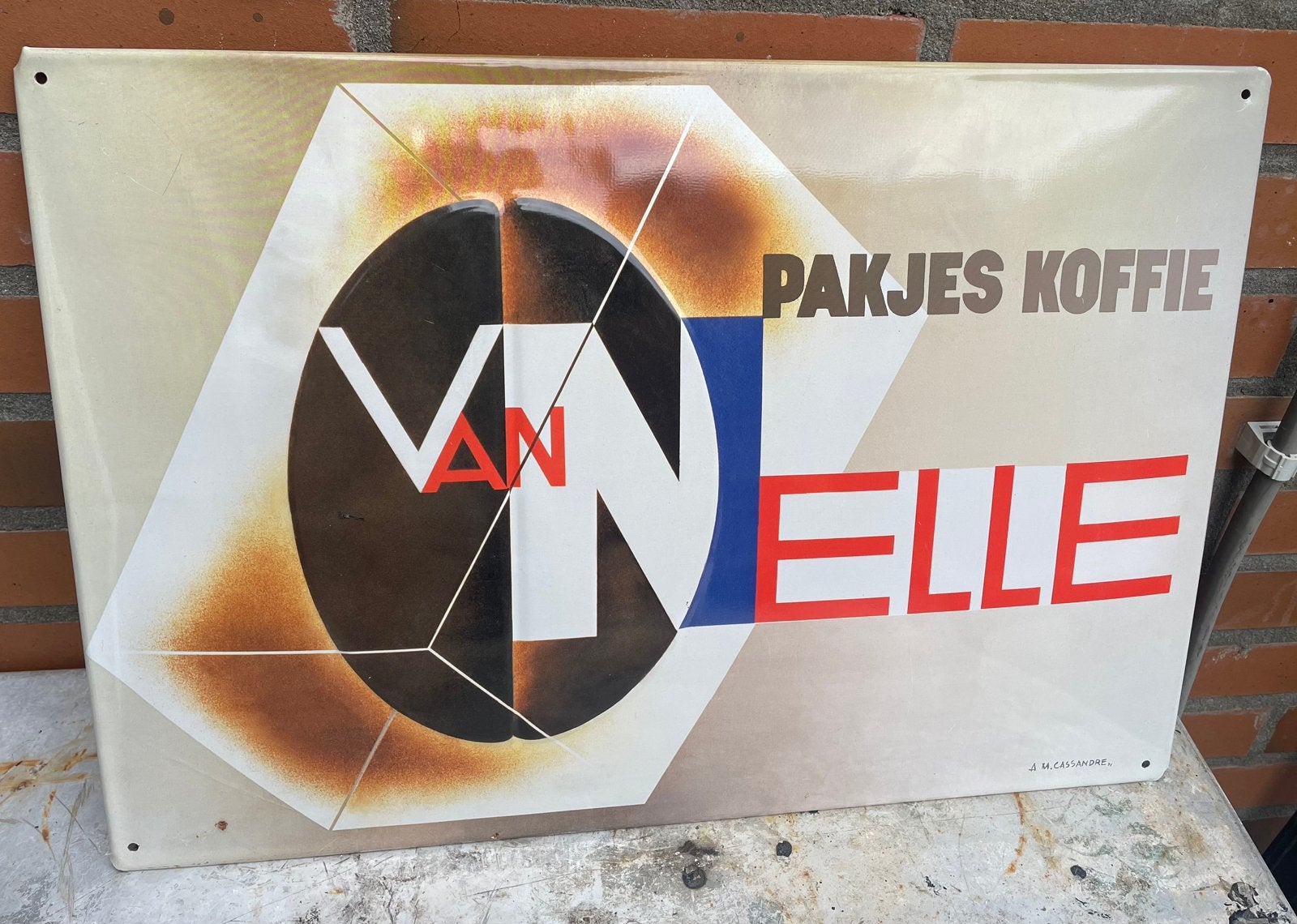 van Van Nelle Koffie decoratie/vintage/reclame bord, Ophalen of Verzenden, Zo goed als nieuw, Reclamebord