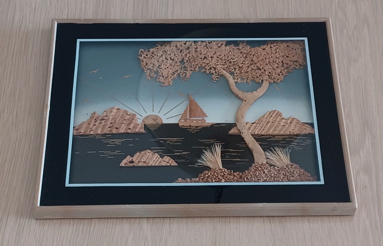 Vintage 3d schilderij van kurk, Ophalen of Verzenden, Minder dan 50 cm, Schilderij