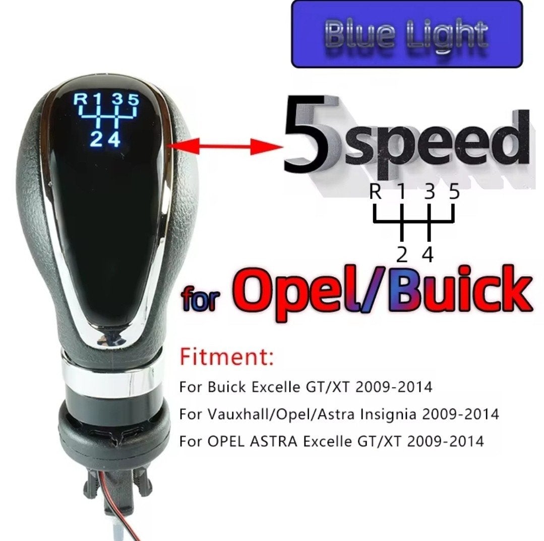 Verlichte 5-versnellingspookknop voor Opel/Buick (2009-2014), Auto-onderdelen, Ophalen, Nieuw, Opel