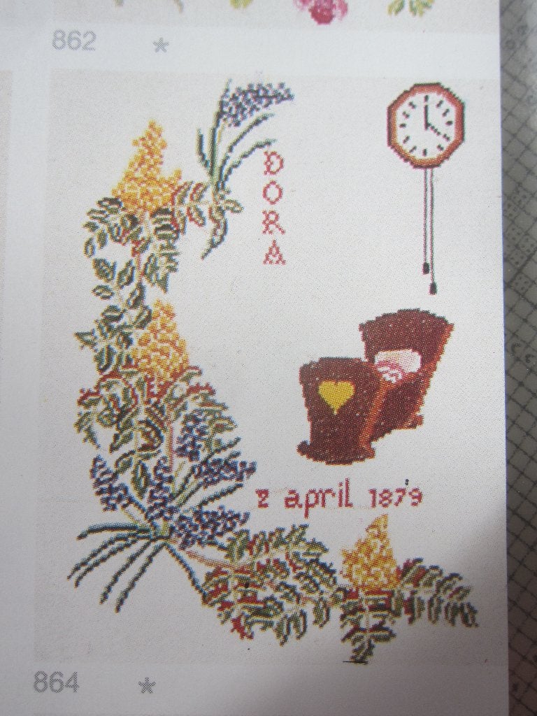 borduurpatroonen geboorte baby wanddecoratie tegel, Ophalen of Verzenden, Zo goed als nieuw, Handborduren, Patroon