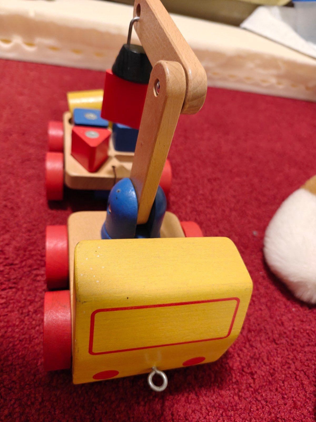 Houten takelwagen met aanhanger, Ophalen