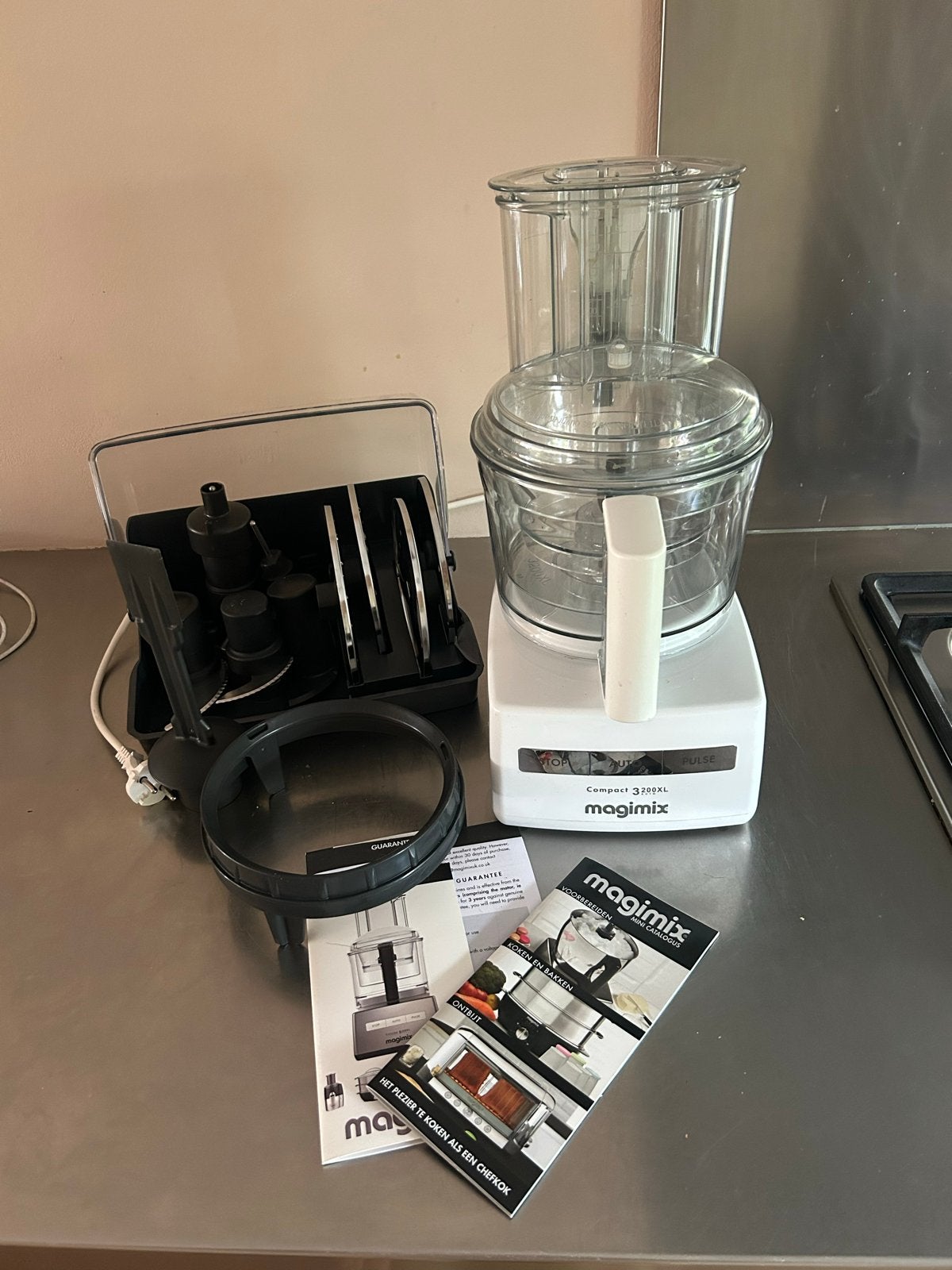 Magimix Compact 3200XL Keukenmachine - Wit, Witgoed en Apparatuur, Keukenmixers, 2 tot 3 liter, Ophalen, Gebruikt, 3 snelheden of meer
