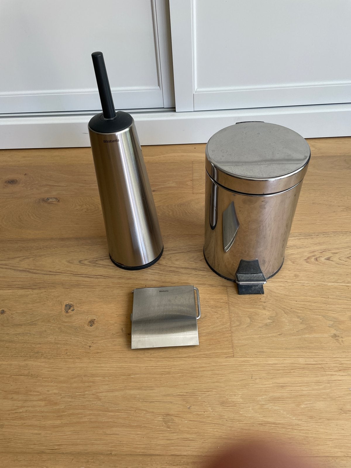 Brabantia toilet Accessoires Set - RVS, Huis en Inrichting, Ophalen, Gebruikt, Met pedaal, Minder dan 10 liter