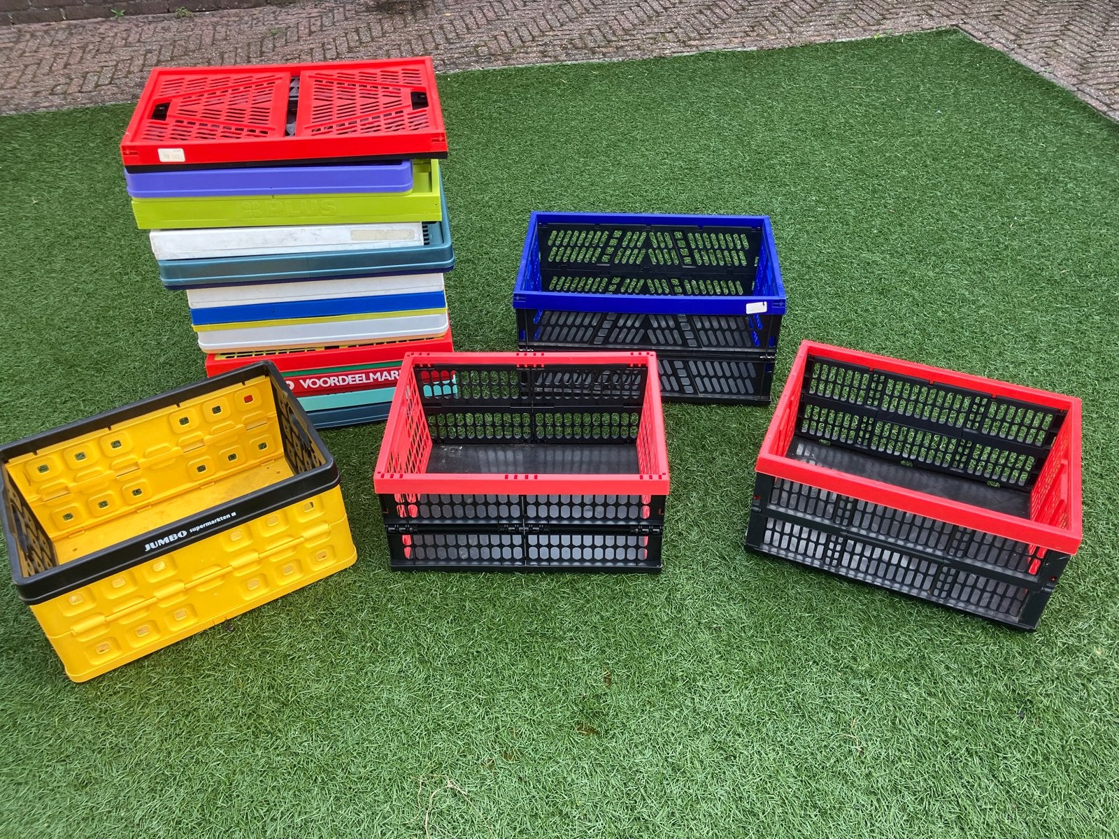 Diverse opvouwbare kratten - Handig en ruimtebesparend, Ophalen, Gebruikt, 40 tot 60 cm, Opvouwbaar