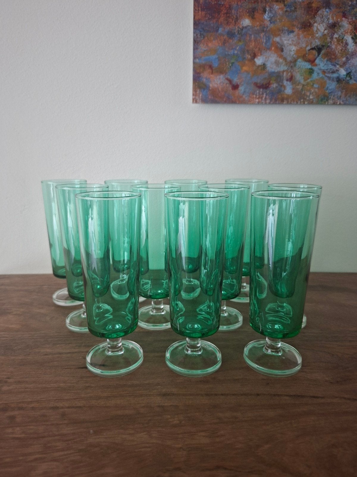 Champagneglazen Luminarc France 11 stuks groen, Ophalen of Verzenden