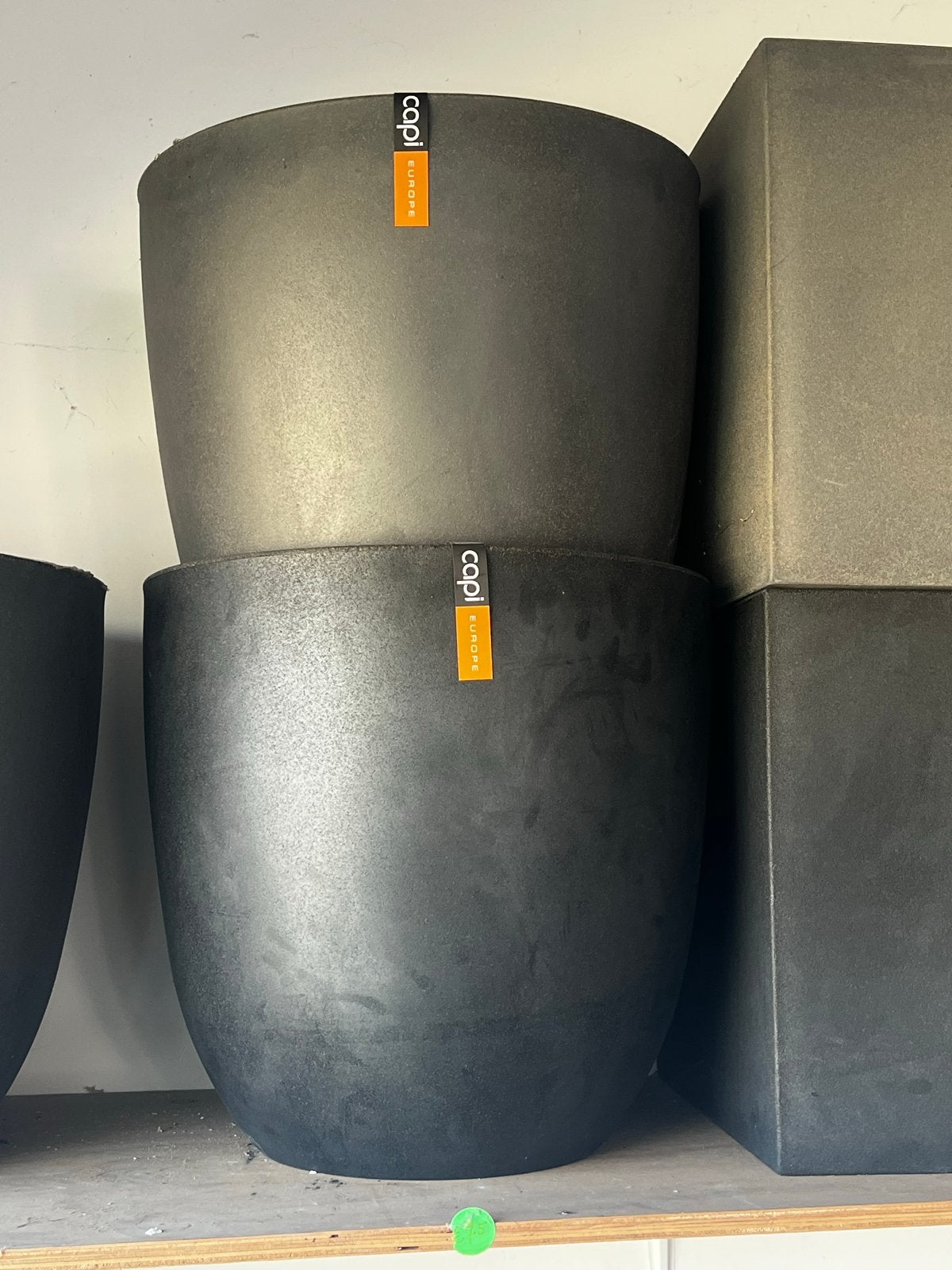 Capi Europe Bloempot - bol - antraciet en zwart - 54x52cm, Ophalen, Kunststof, Minder dan 60 cm, Rond