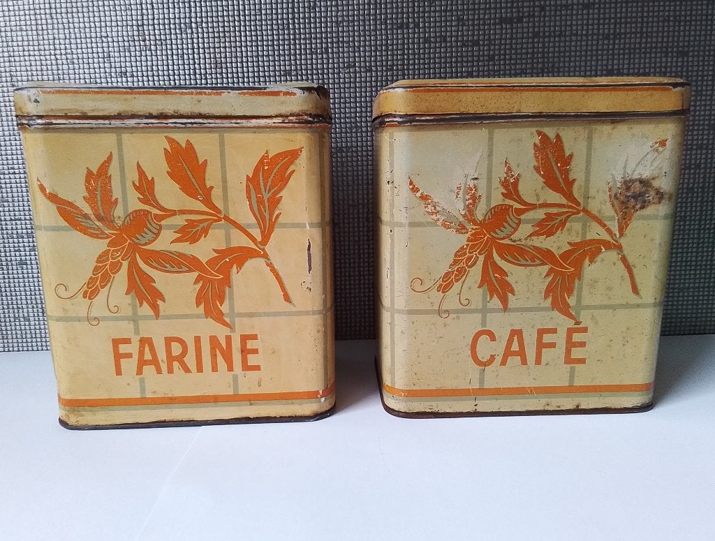 franse keuken opbergblikken farine en cafe, Verzenden, Overige