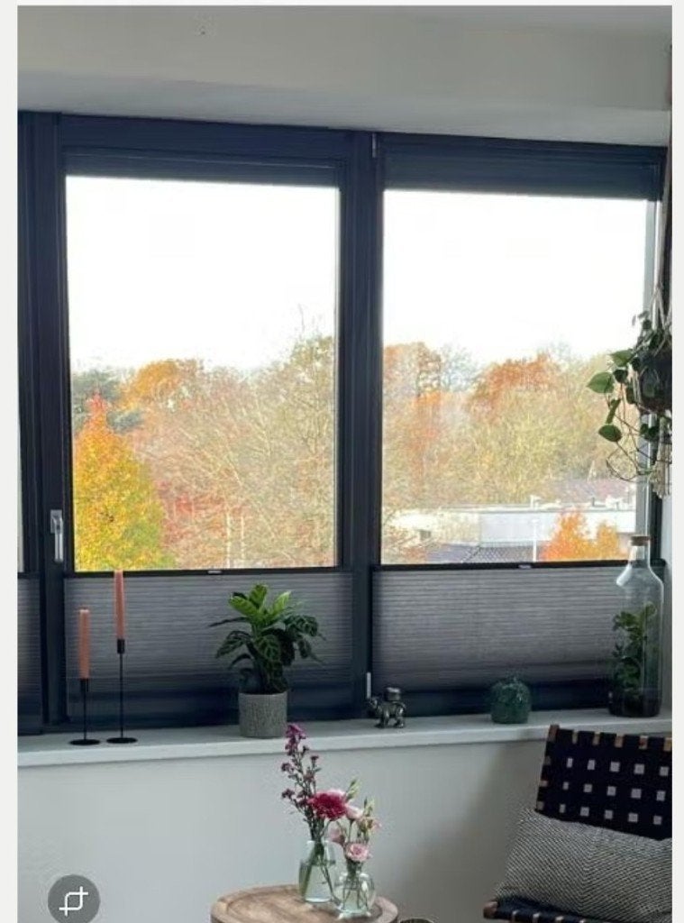 topjaloezie plissé gordijn antraciet (b97 x h168 cm), Huis en Inrichting, Stoffering | Gordijnen en Lamellen, Nieuw, Ophalen of Verzenden