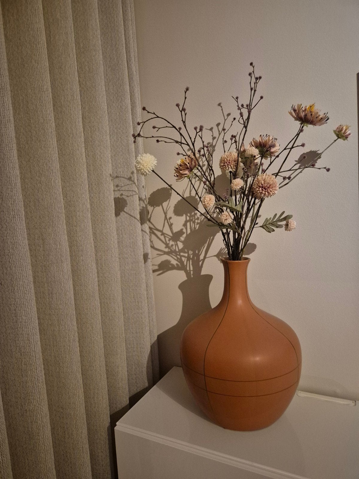 Riverdale Vaas Suus wit 49cm., Ophalen, Met patroon/structuur, Oranje, Zo goed als nieuw