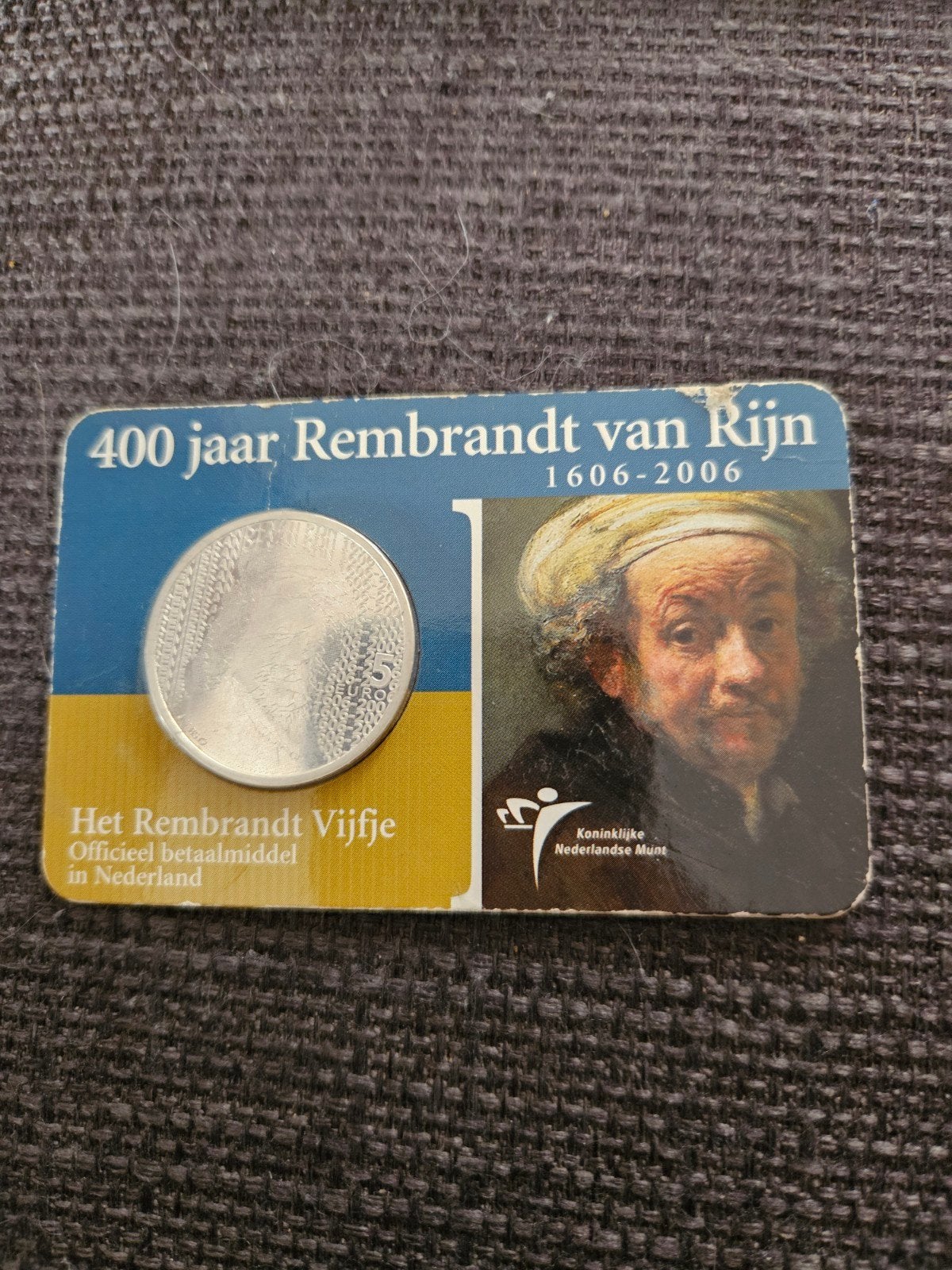 Zilveren Rembrandt Vijfje - 400 jaar Rembrandt van Rijn, Postzegels en Munten, Koningin Beatrix, Zilver, Euro's, Ophalen of Verzenden