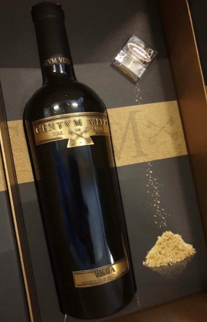 Wijn Exclusieve Rioja Centvm Vitis deluxe in luxe gouden box, Verzamelen, Wijnen, Overige gebieden, Overige typen, Nieuw, Ophalen of Verzenden