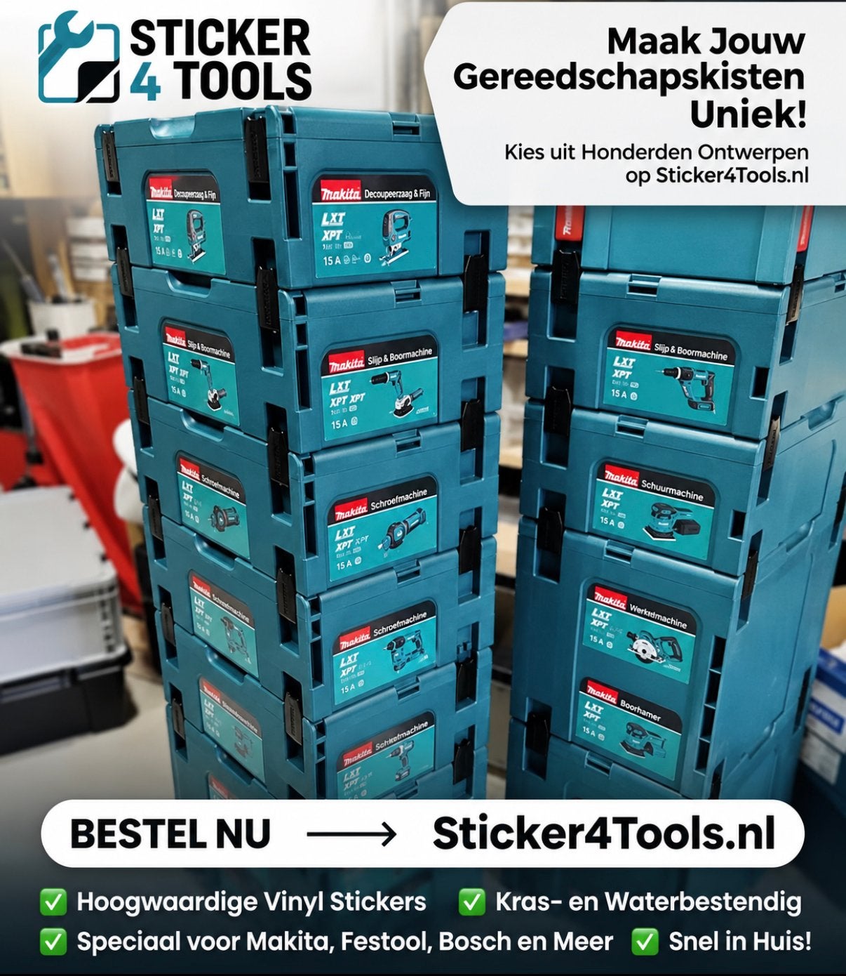 Makita MBOX stickers Macpak (STICKER-ART), Doe-het-zelf en Verbouw, Verzenden, Nieuw