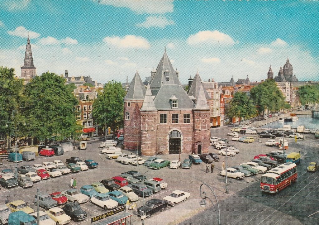 AMSTERDAM  Waag met Auto's en Bus, Verzenden, 1960 tot 1980, Ongelopen, Noord-Holland