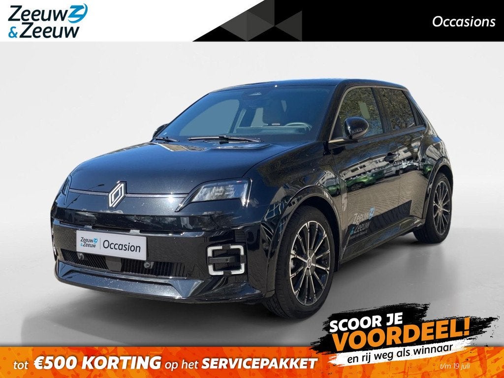 Renault 5 comfort range iconic cinq 52 kWh AUTOMAAT NAVI AIR, Auto's, Renault, 12 maanden, Stof, Zwart, Origineel Nederlands