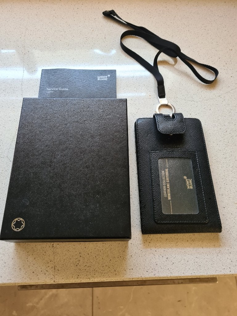 Montblanc Sartorial Lederen card en telefoonhouder, Overige merken, Zwart, Nieuw, Ophalen of Verzenden