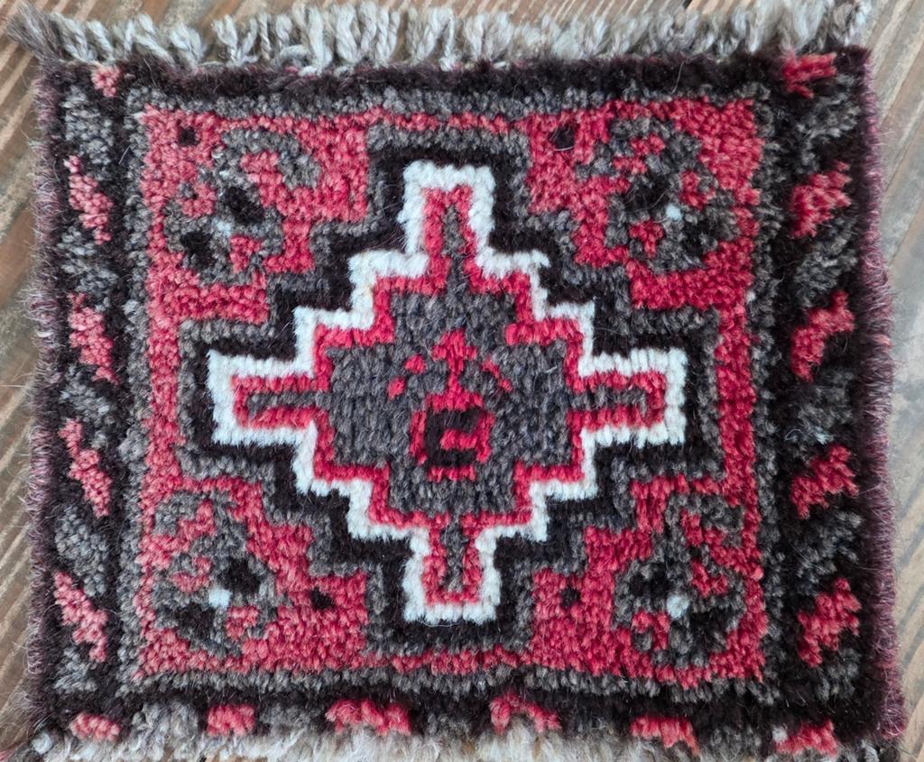 Oud Oosters Tapijt Shiraz Handgeknoopt Wol 30x30 cm, Minder dan 50 cm, Gebruikt, Oosters, Traditioneel, Shiraz, Vierkant