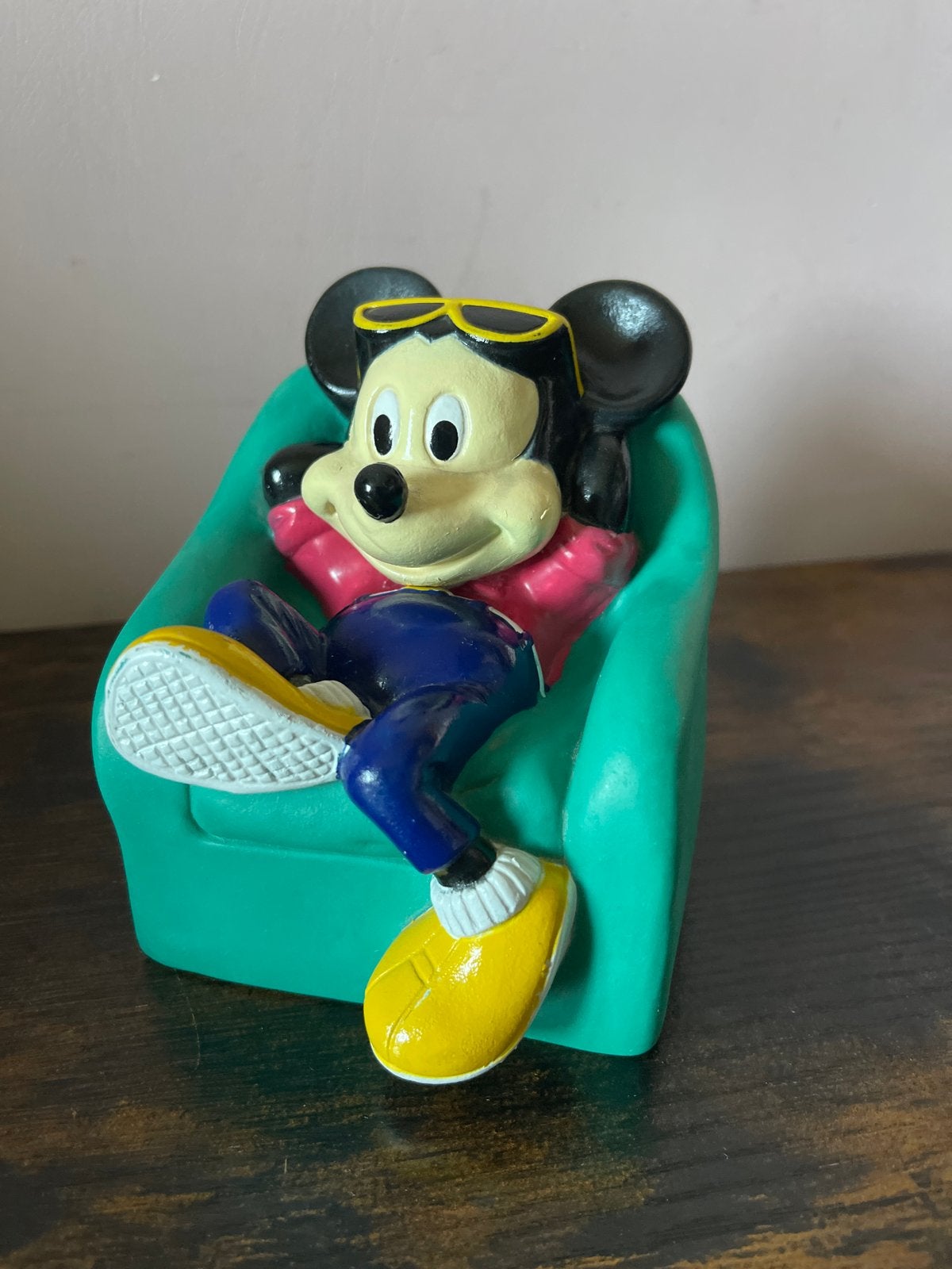 Vintage Mickey Mouse spaarpot in fauteuil - Disney, Ophalen of Verzenden, Gebruikt