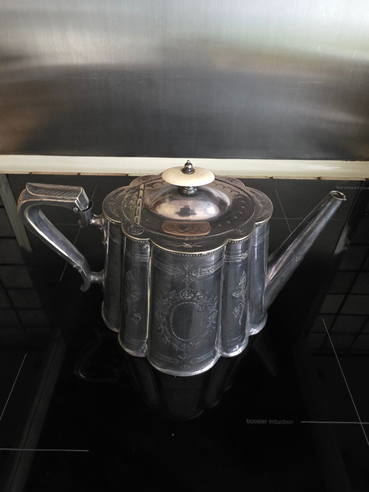 Antieke Zilveren Theepot MB & Co, Antiek en Kunst, Ophalen of Verzenden, Zilver