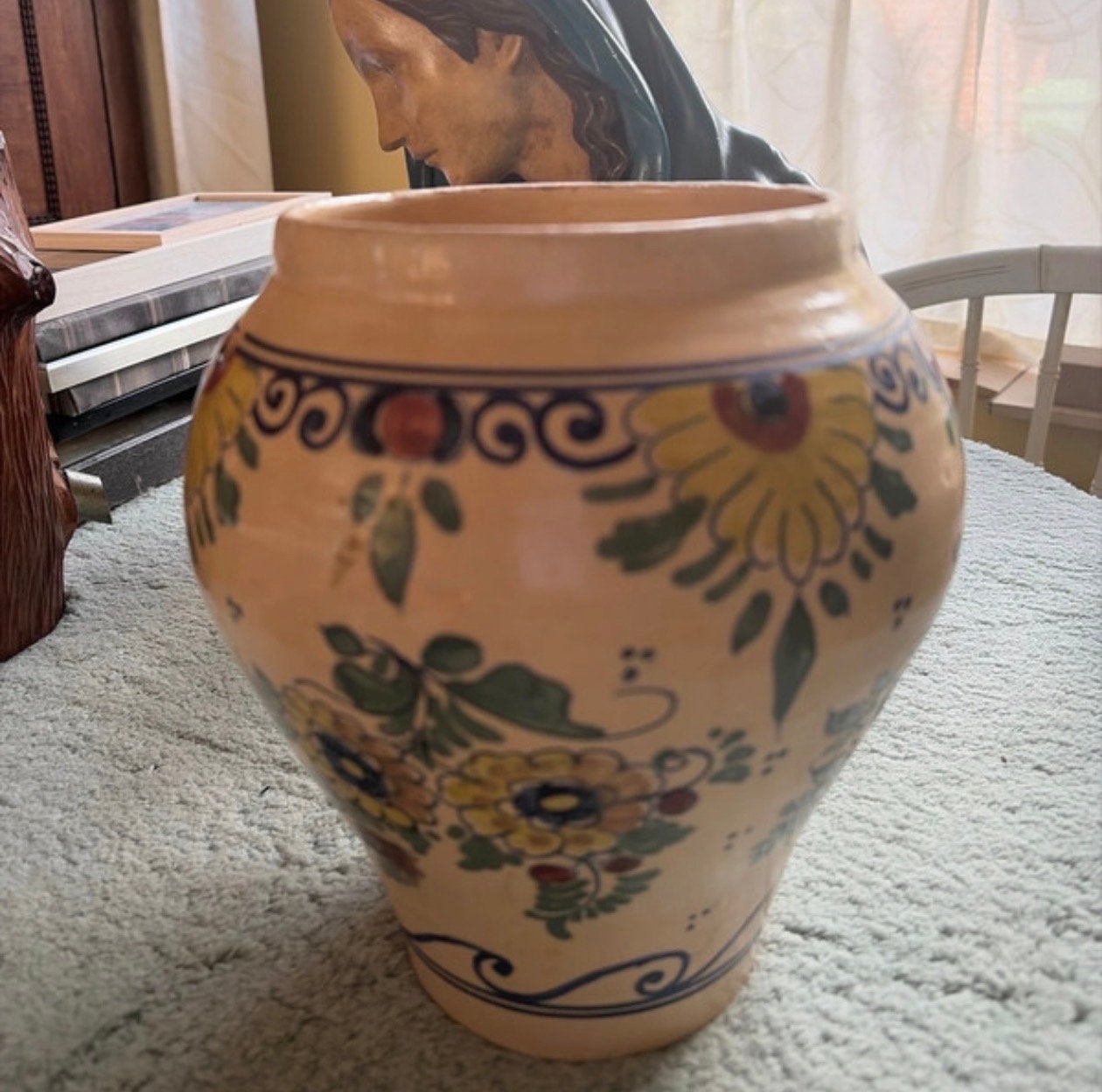 Antieke Oud Delft Vaas met Bloemenmotief, Antiek en Kunst, Ophalen of Verzenden