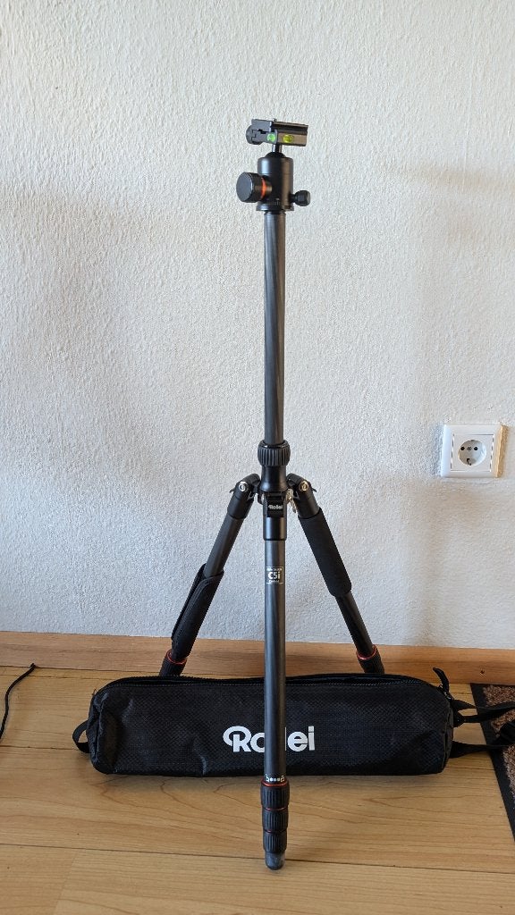 Rollei C5i Carbon statief, zwart, Zo goed als nieuw, 150 tot 175 cm, Rollei, Ophalen of Verzenden