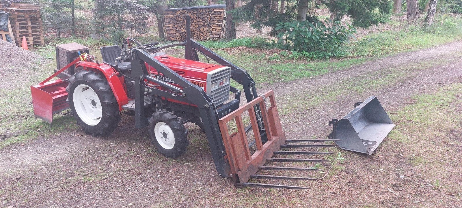 Shibaura SP1840 Compact Tractor met Voorlader, Bak, Boxblade, Overige merken, Gebruikt, Tot 2500, Ophalen of Verzenden