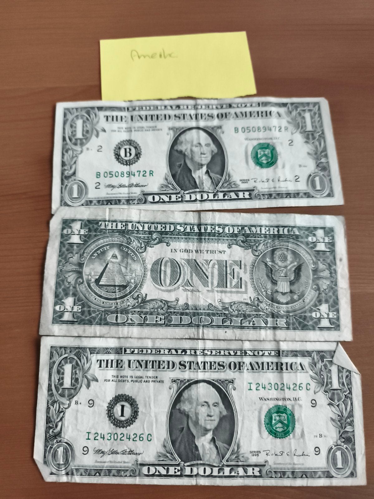 Amerikaanse 1 Dollar Biljet- Set van 3, Ophalen of Verzenden
