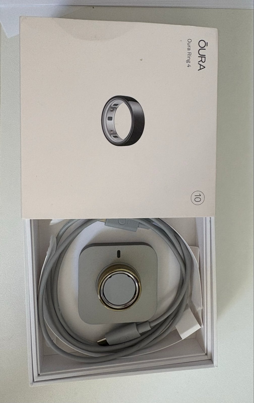 Oura Ring 4 ZWART met GOUDEN HOESJE Maat 10 met Oplader, Overige materialen, Overige kleuren, 19 tot 20, Ophalen of Verzenden