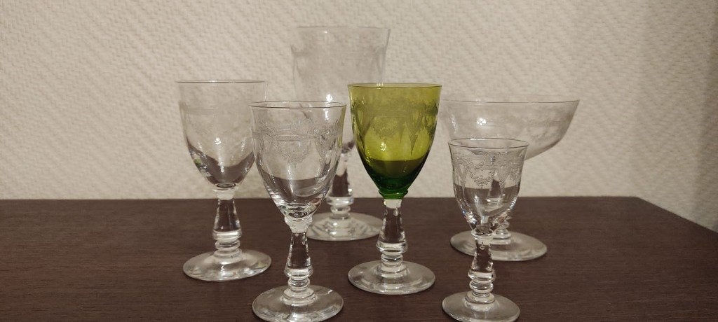 60 delig kristallen gegraveerd glasservies, Ophalen