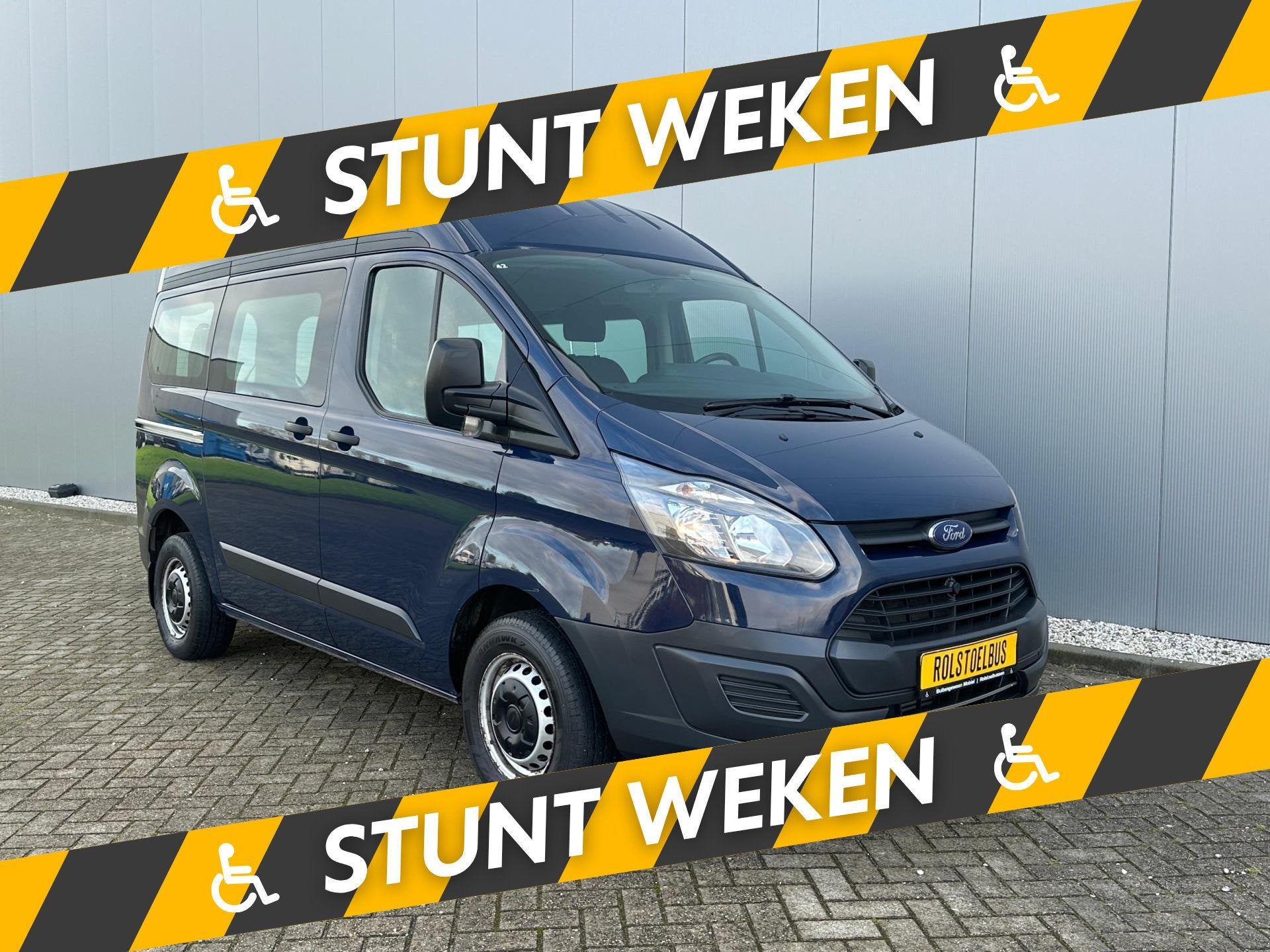 Ford Transit Custom 2.0 Rolstoelbus Rolstoelzitplaats Rolsto, Auto's, Voorwielaandrijving, 12 maanden, Stof, Zwart