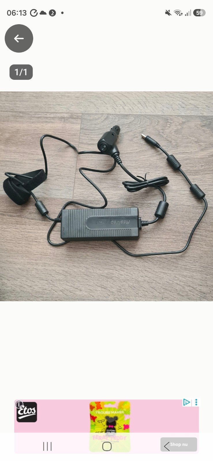 ResMed 12V Adapter voor CPAP-apparaat, Ophalen of Verzenden