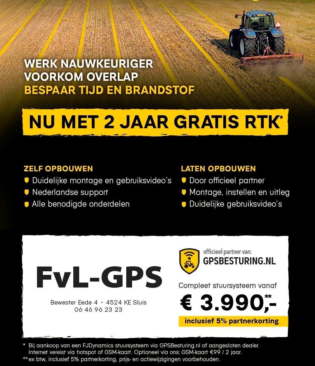 FJDYNAMICS gps besturing met gratis RTK, Ophalen of Verzenden